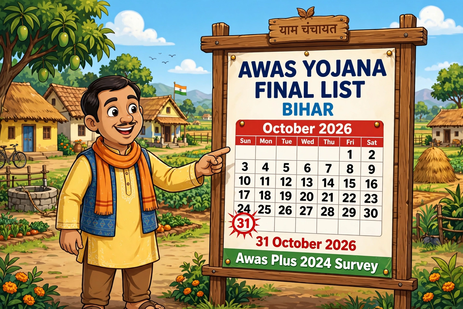 Awas yojana list Bihar final list 31 October 2026 deadline