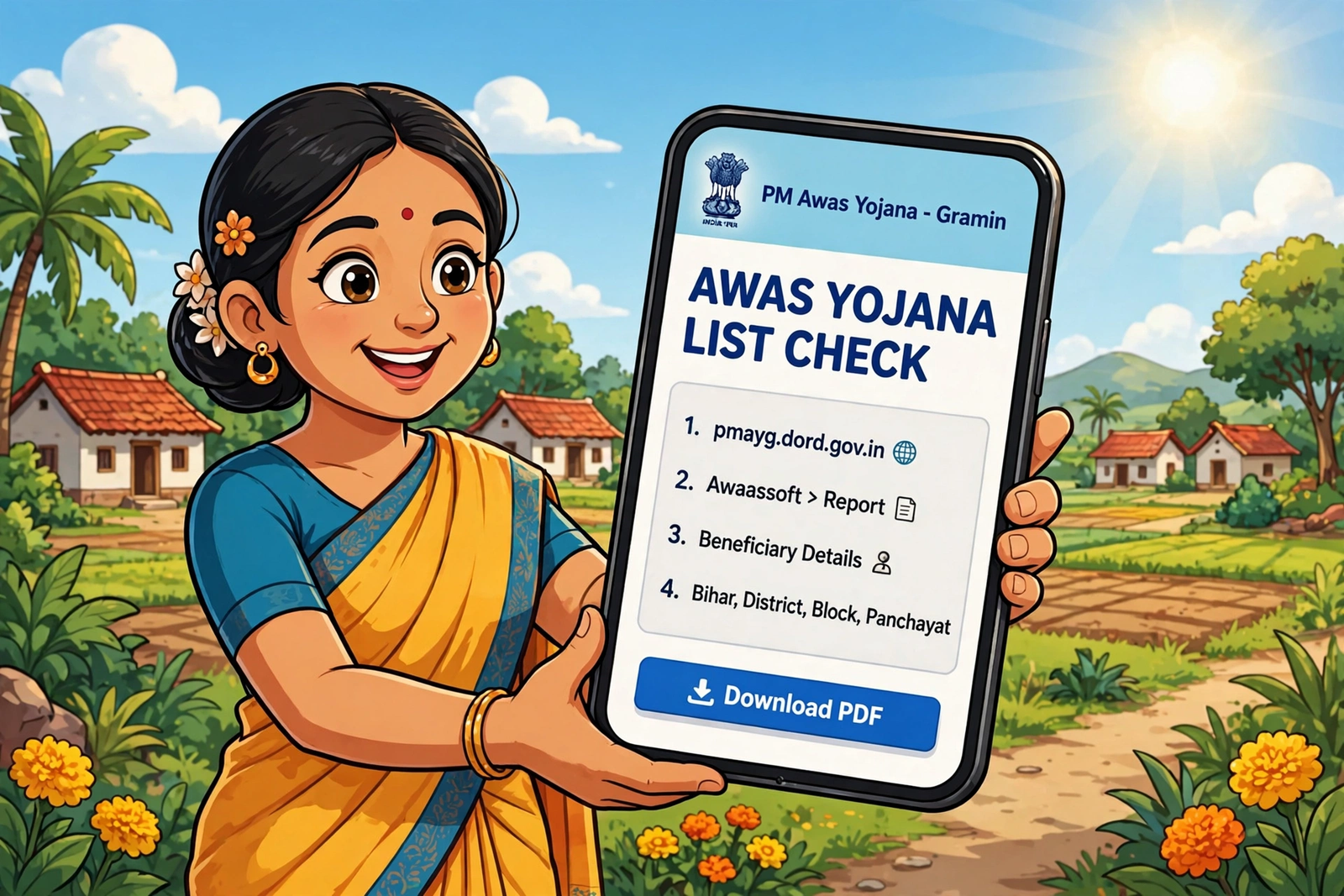 Awas yojana list Bihar me naam check karne ke steps