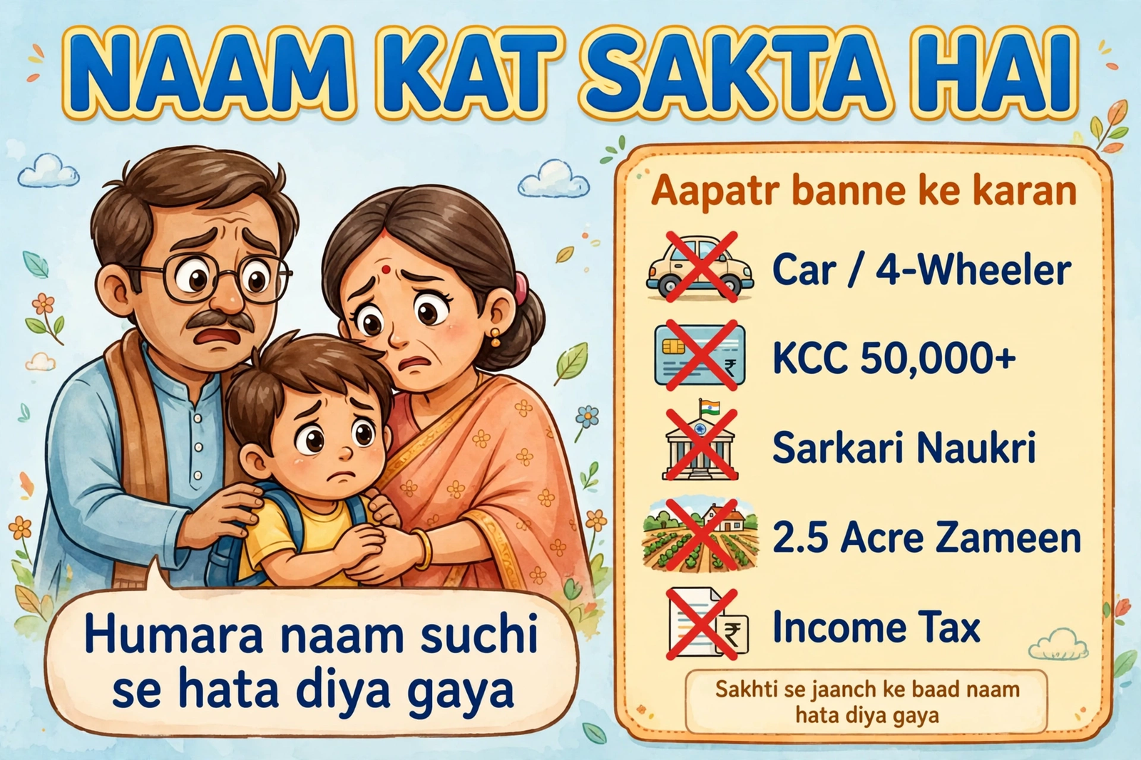 Awas yojana Bihar exclusion criteria naam katne ke karan