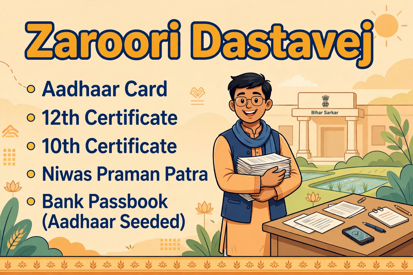 bihar berojgari bhatta online apply ke liye zaroori dastavej