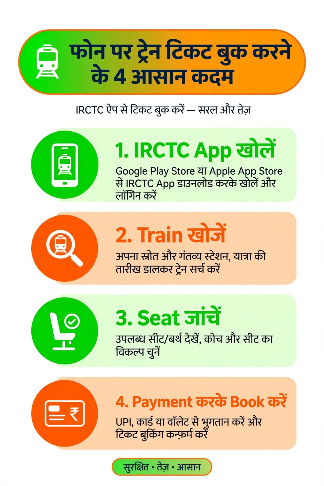 IRCTC ऐप से ट्रेन टिकट बुक करने के 4 आसान कदम