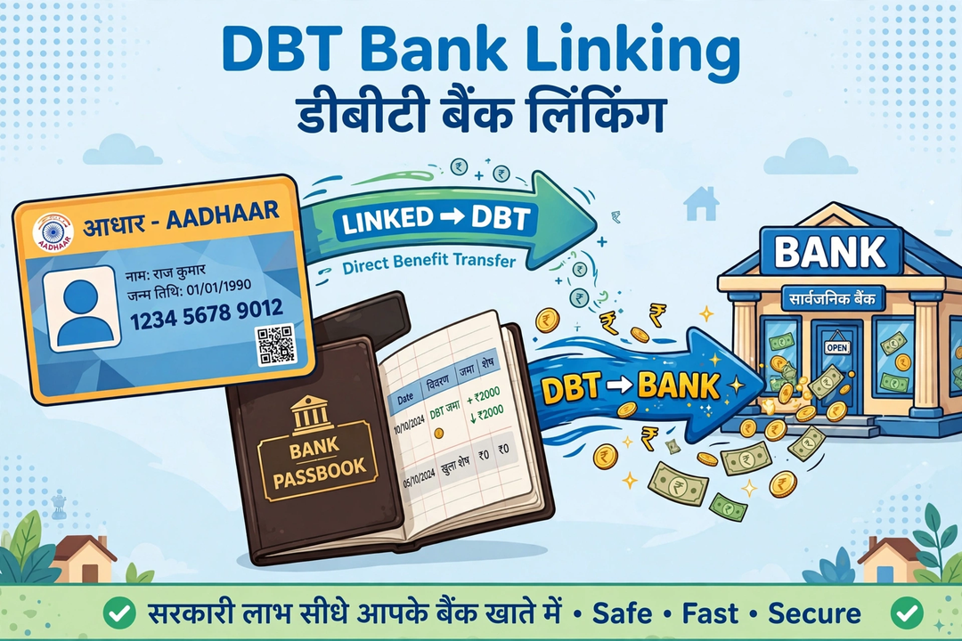 dbt bank khata linking e-shram hindi