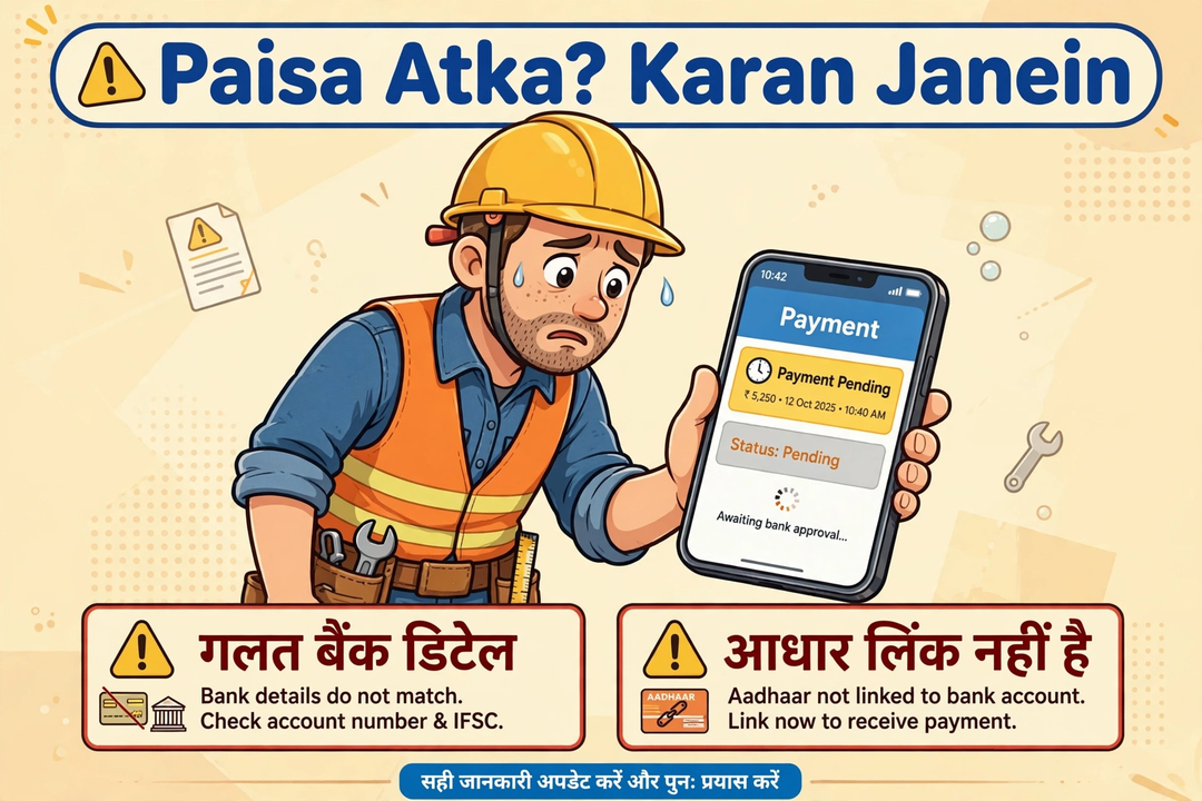 e-shram paisa atka karan samadhan hindi