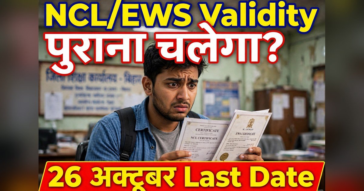 TRE 4.0 और Librarian Form 2026: NCL/EWS प्रमाण पत्र कितना पुराना चलेगा?