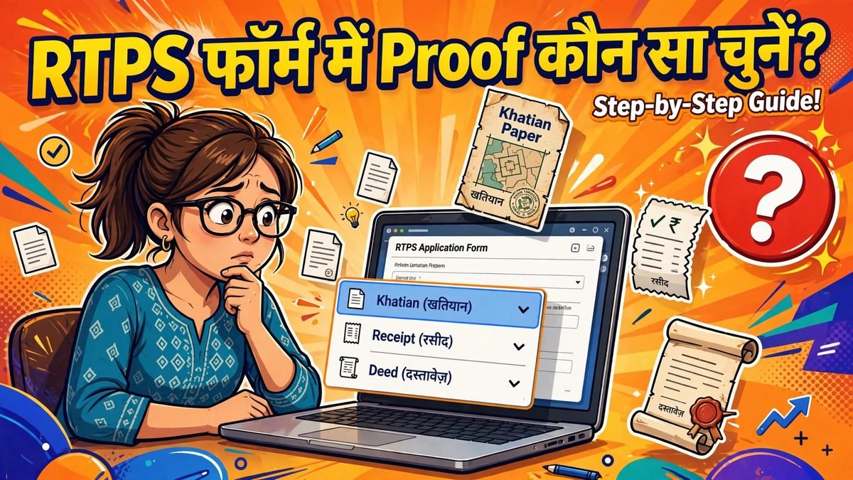 RTPS फॉर्म में Proof वाला ऑप्शन कौन सा चुनें: खतियान, रसीद या साइट इंस्पेक्शन? 2026 नया नियम