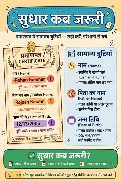 jati praman patra sudhar kab zaroori hindi