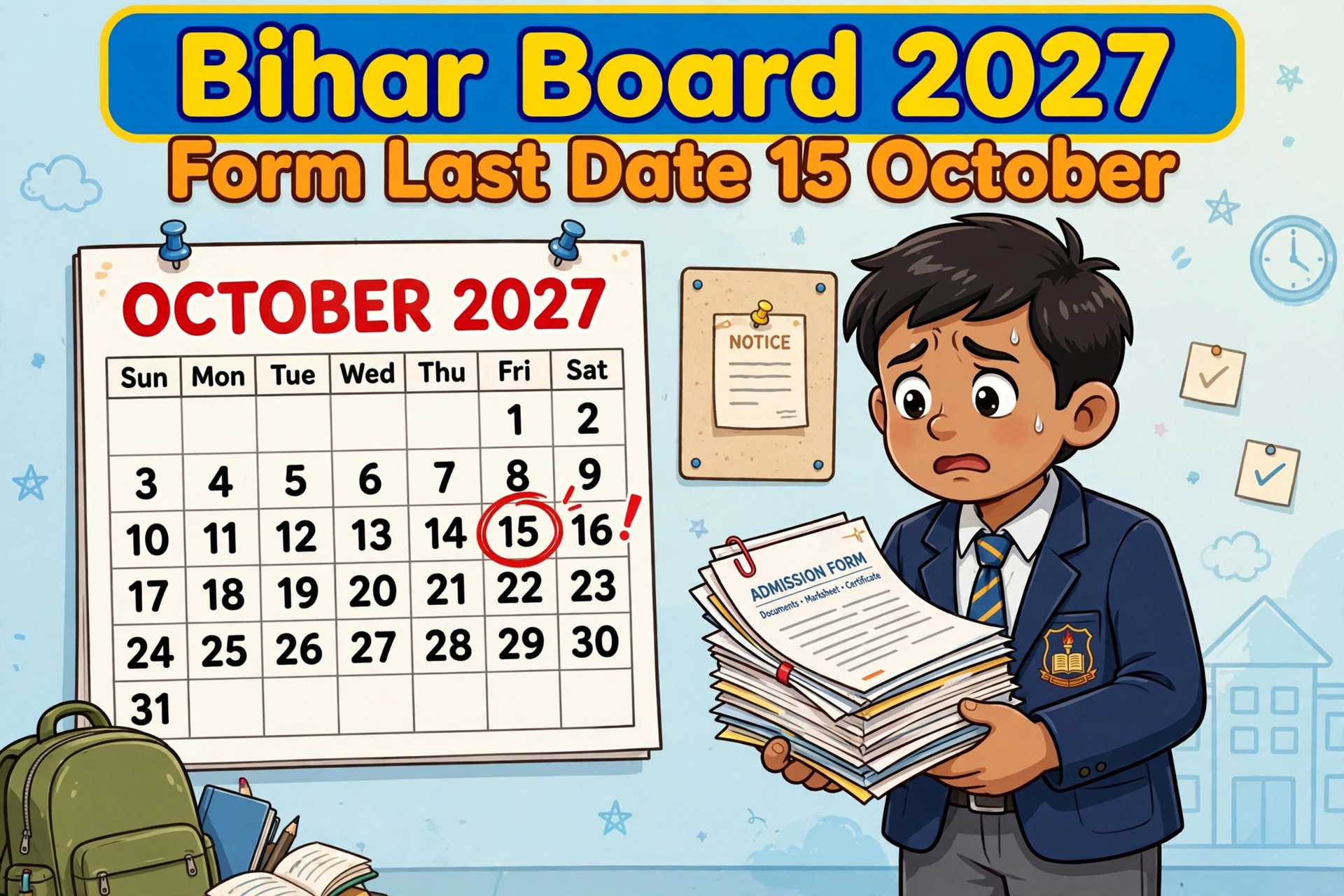 Bihar Board 2027 Form Last Date 15 October