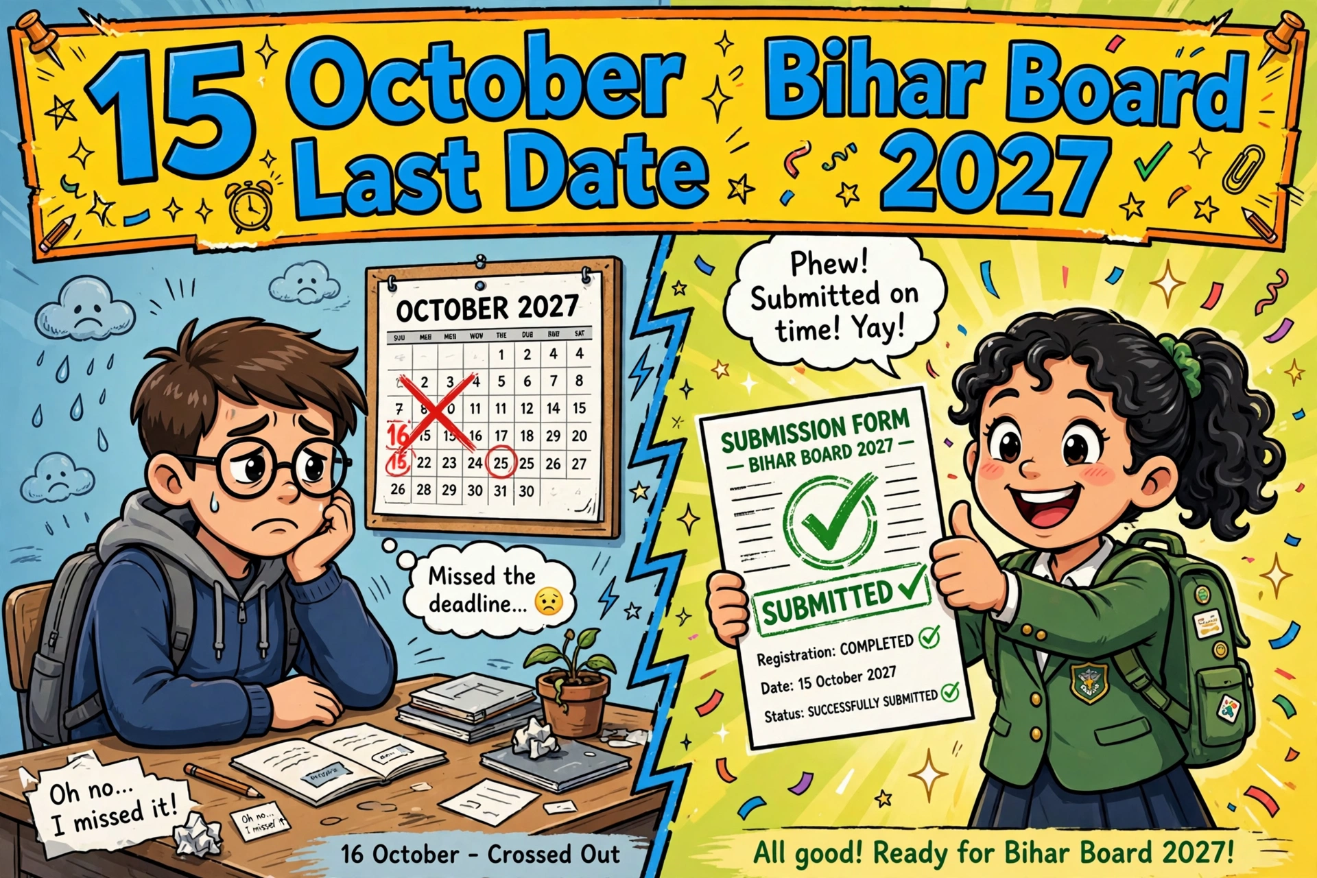 15 October Last Date Bihar Board 2027