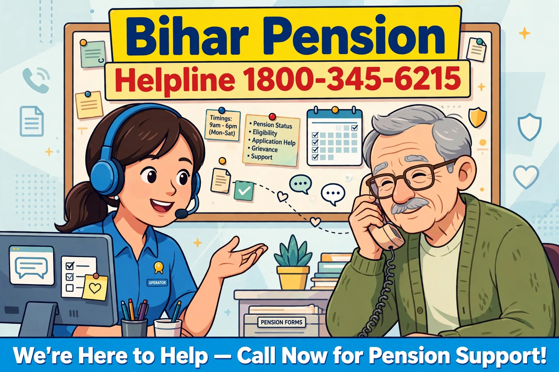 Bihar Pension Helpline 1800-345-6215