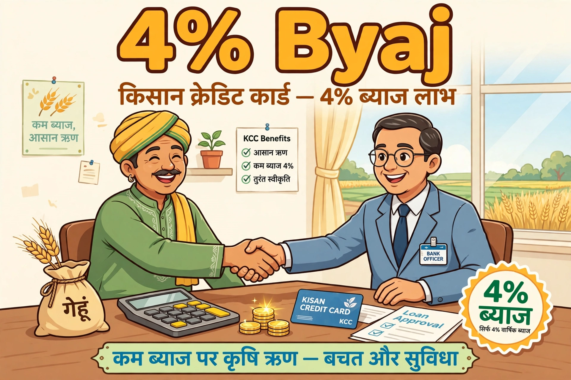 किसान क्रेडिट कार्ड बिहार 2026: Rabi Season में 4% ब्याज पर Loan कैसे बनवाएं - कौन किसान KCC ले सकता है।