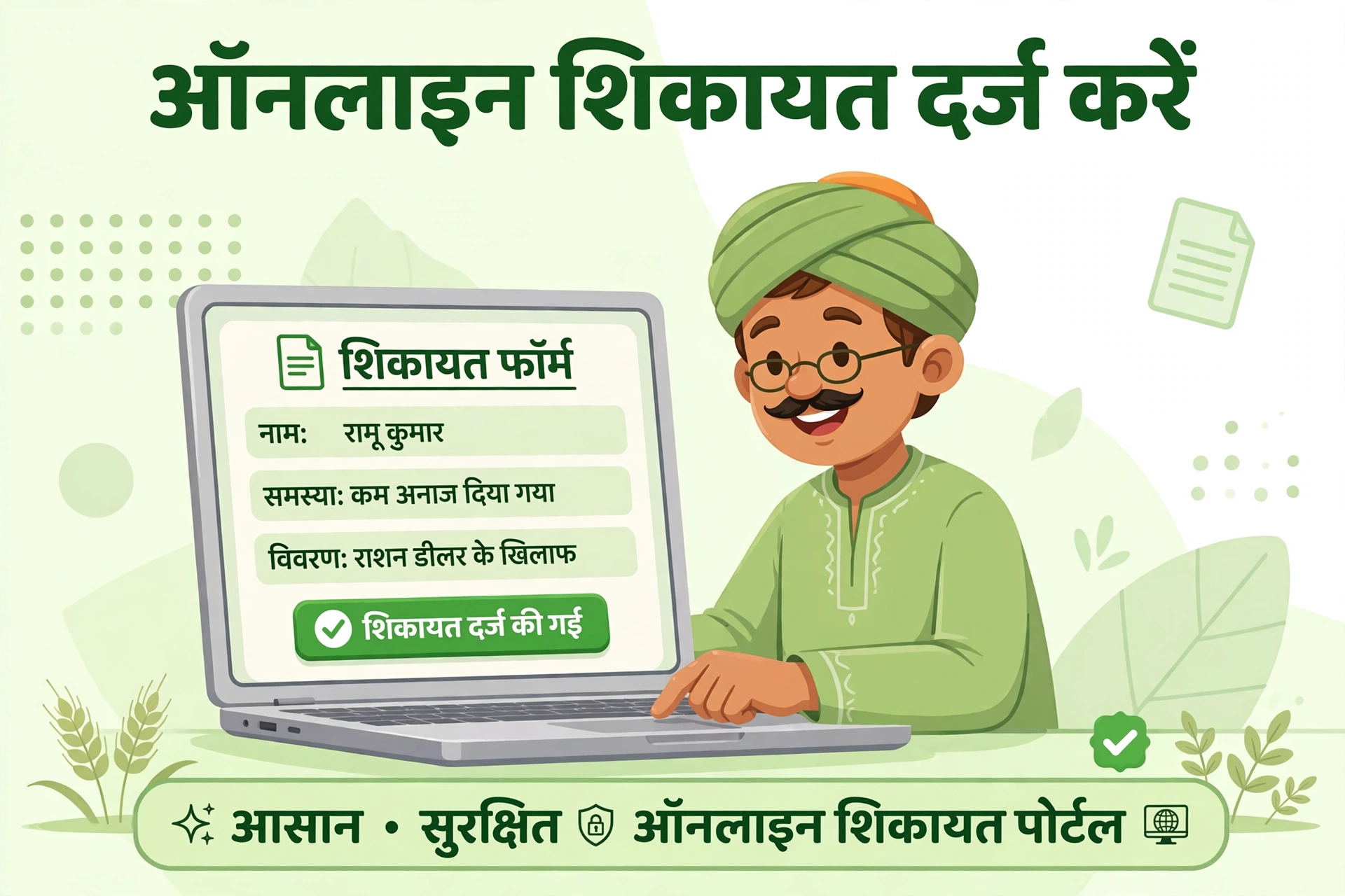 ऑनलाइन शिकायत पोर्टल पर राशन डीलर की शिकायत