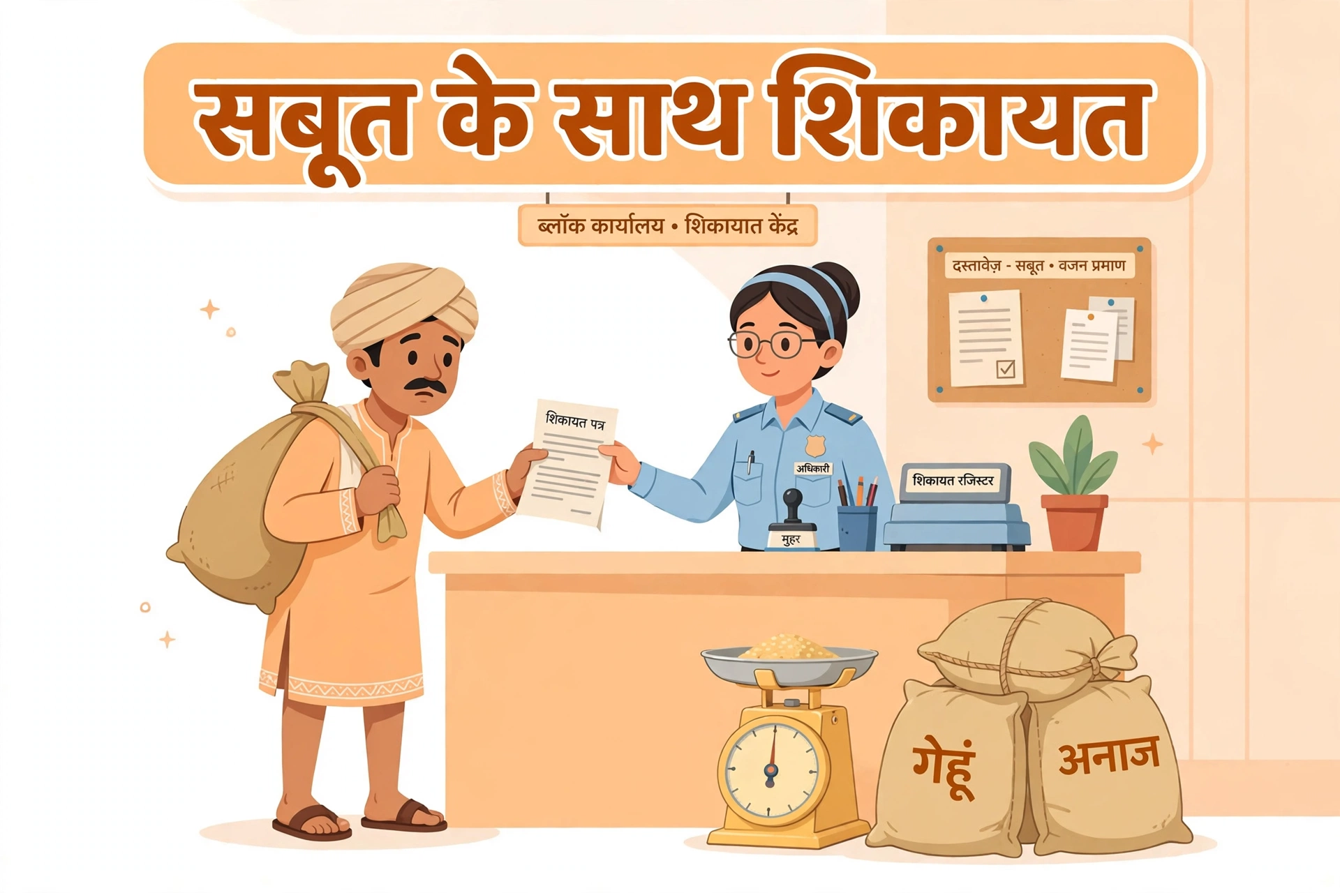 शिकायत के लिए सबूत रखें, तौल पर्ची और रसीद