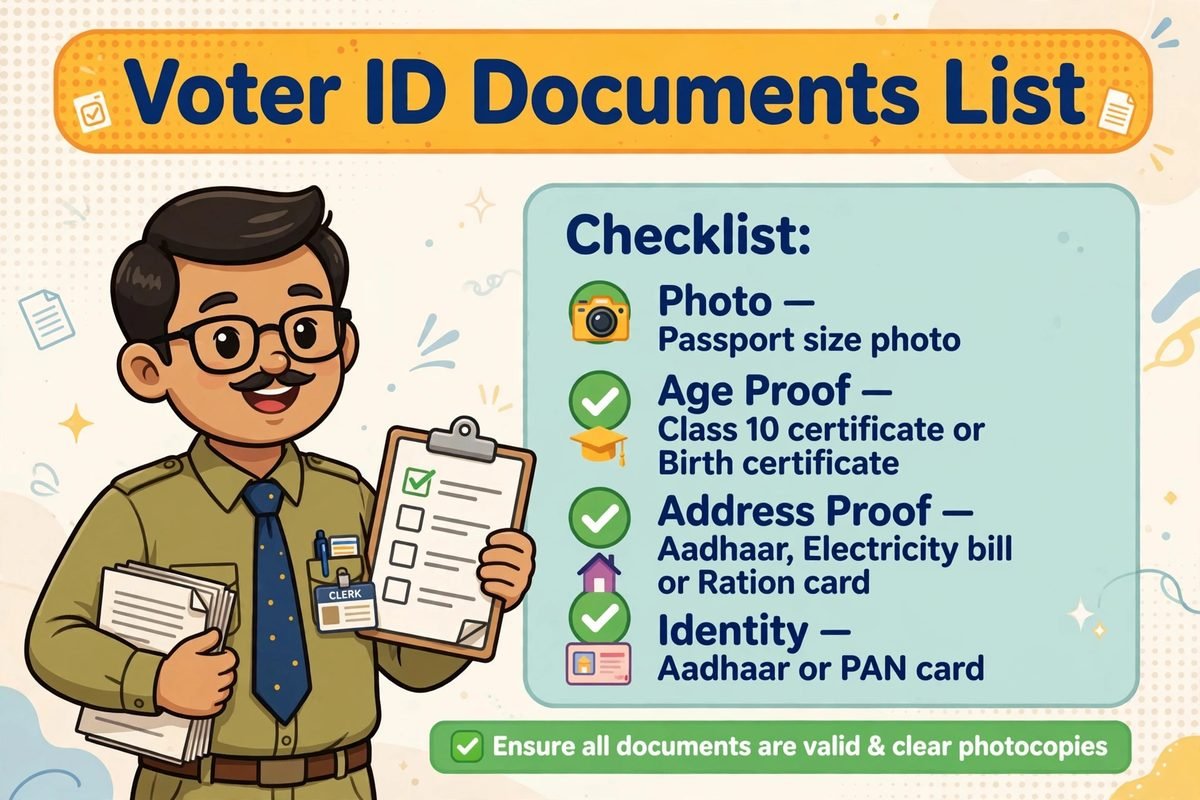 Voter id card online apply bihar documents list aadhaar photo address proof