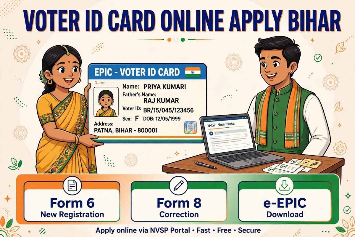 Voter ID Card Online Apply Bihar: Form 6, Correction Aur EPIC Download