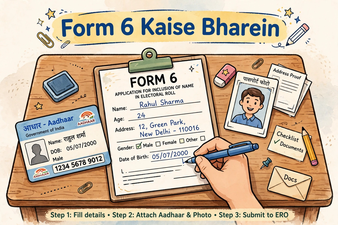 form 6 bharne ke steps voter list naam jodna hindi