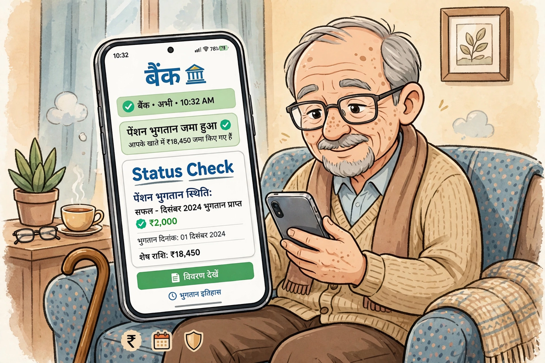 vridha pension status payment check hindi